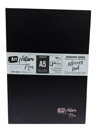 Cuaderno Liso Puntos A5 90gr Cosido Plantec 80hjs Lettering