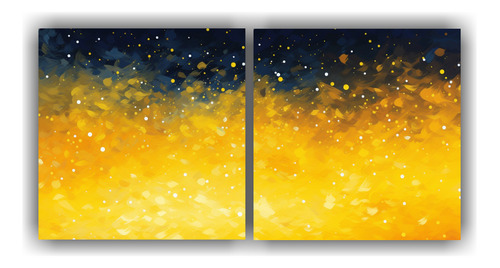 40x20cm Pintura Estilo Óleo Nocturna Con Colores En El Ciel