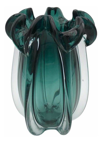 Vaso Decorativo De Vidro Verde 25cm Od0126 Btc
