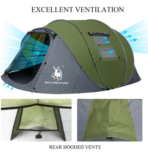 Hui Lingyang 6 Personas Easy Pop Up Up Up Up, 12.5 X 8.5 X