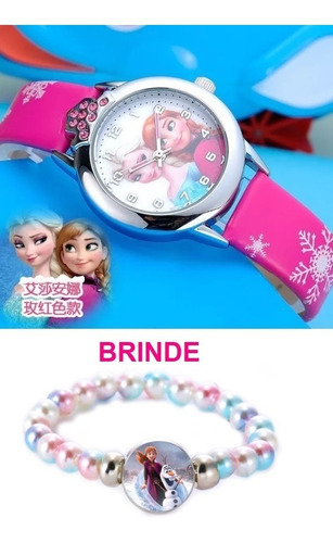 Relógio Frozen Princesa Anna E Elsa Meninas Criança Barato