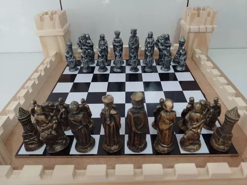 jogo de xadrez medieval tematico bruxo,tabuleiro