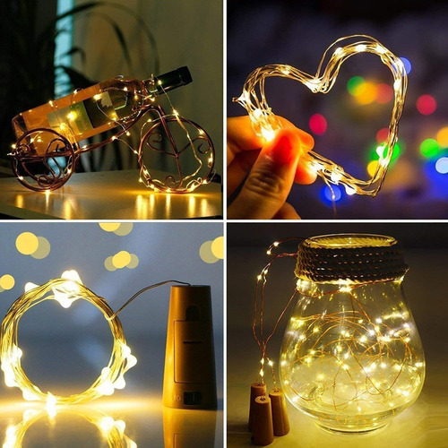 Luz Para Tapón De Botella En Forma De Corcho (blanco Cálido)