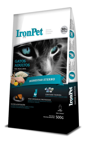 Iron Pet Gatos X 7.5kgs 30% Proteinas Dm Mascotas+ Piedra