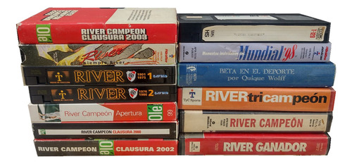 Lote De Películas Vhs River Campeón (usado En Buen Estado) (Usado)
