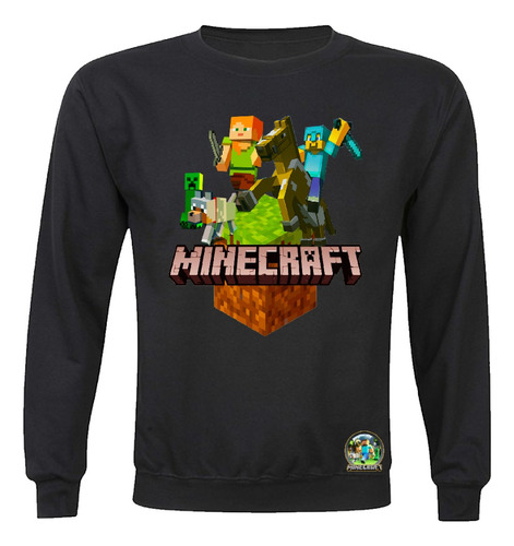 Polerón Polo Minecraft Niños, Jóvenes 100% Algodón