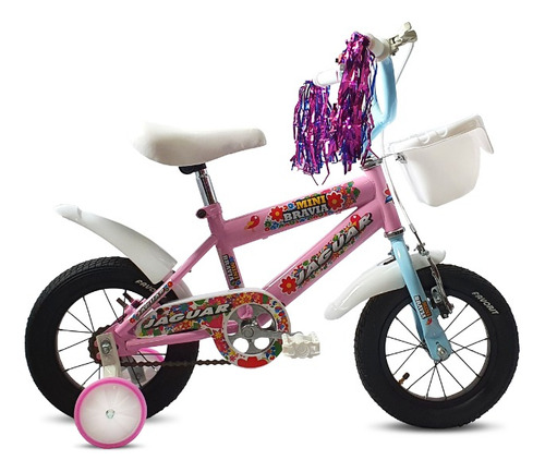 Bicicleta Infantil Niña Llanta Inflable Y Canasta Rodada 12