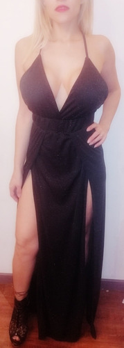 Sexy Vestido Mono Con Tajo Largo Escote En V Noche, Fiesta