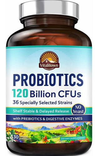 Probiotico Prebiotico Enzimas 120 Billones Cfu 36 Cepas Usa