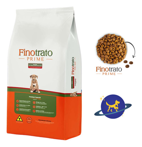 Ração Finotrato Cães Filhotes Pit Bull Active 15 Kg Completa