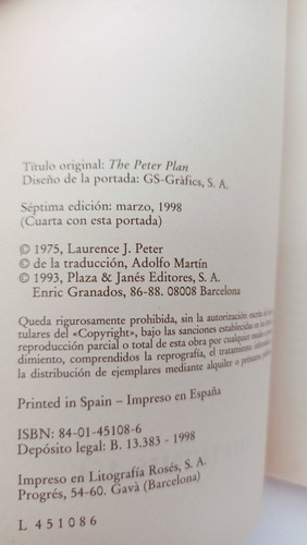 El Plan De Peter Laurence Peter