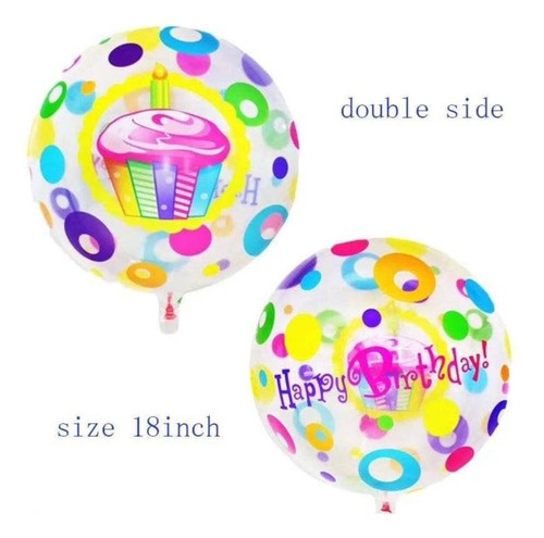 2 Globos Látex Cupcake Panque Happy Birthday Fiesta Regalos