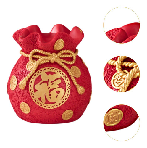 Alcancía Con Forma De Bolsa De La , Rojo Altura 15cm