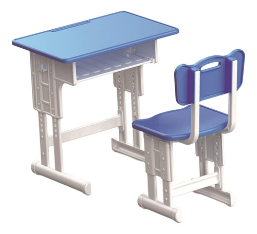 Juego De Escritorio Y Silla Para Casa De Muñecas, Azul