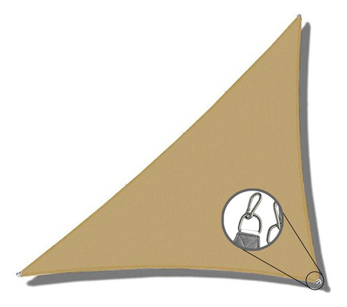 Toldo Vela Decorativa Triangular Beige 90% 3m X 4m X 4.9m