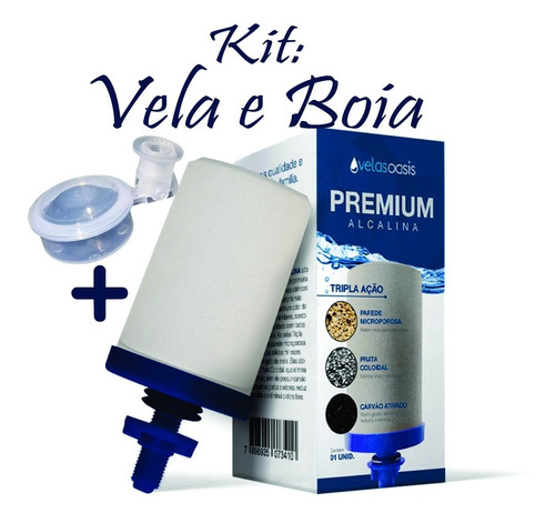 Kit 4 Vela Alcalina P/ Filtro, Tripla Ação C/ Prata 4 Boia