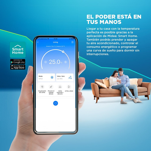Aire Acondicionado Inverter Breezelss 9.000 Btu Wifi Hepa
