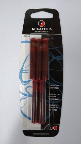 Cartuchos De Tinta Sheaffer Para Pluma Estilográfica Color de la tinta Rojo (96340) Color del exterior Color