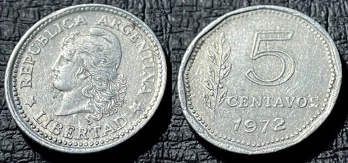 8 Monedas De 5 Centavos De 1972/73/74 Argentina