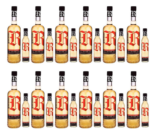 Pack De 12 Tequila Rebelde Reposado 750 + Mini De 250 Ml