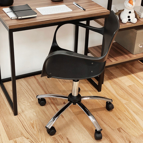 Imagen 2 de 3 de Silla De Escritorio Jim Base Cromada Con Envío Full
