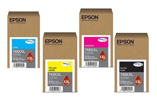 Combo Cartuchos Epson 748 T748xxl 4 Cmyk Colores Originales