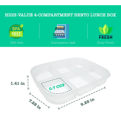 Caja De Almuerzo Bento Reutilizable De 6 Compartimentos