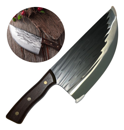 Hacha Cocina Acero Mango Madera Cuchillo Premium Profesional