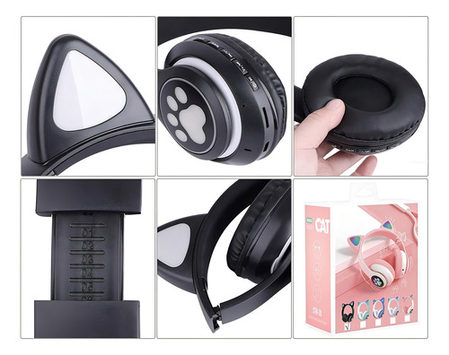 Fone de ouvido sem fio Cats Bts Army Kpop Bluetooth Rgb Light