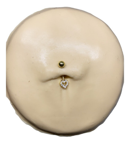 Piercing Intimo Genitál Umbigo Rook Coração Aço Cirúrgico Cor Dourado Coração