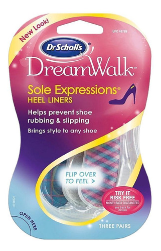 Palmilha Forro Calcanhar Dreamwalk Dr Scholl's - 3 Pares