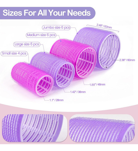 Hair Rulos Tubos Plásticos Para Cabello Autoadherentes, 33 U