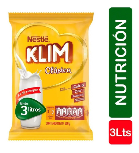 Leche Klim Clásica Fortificada X 360 Gr