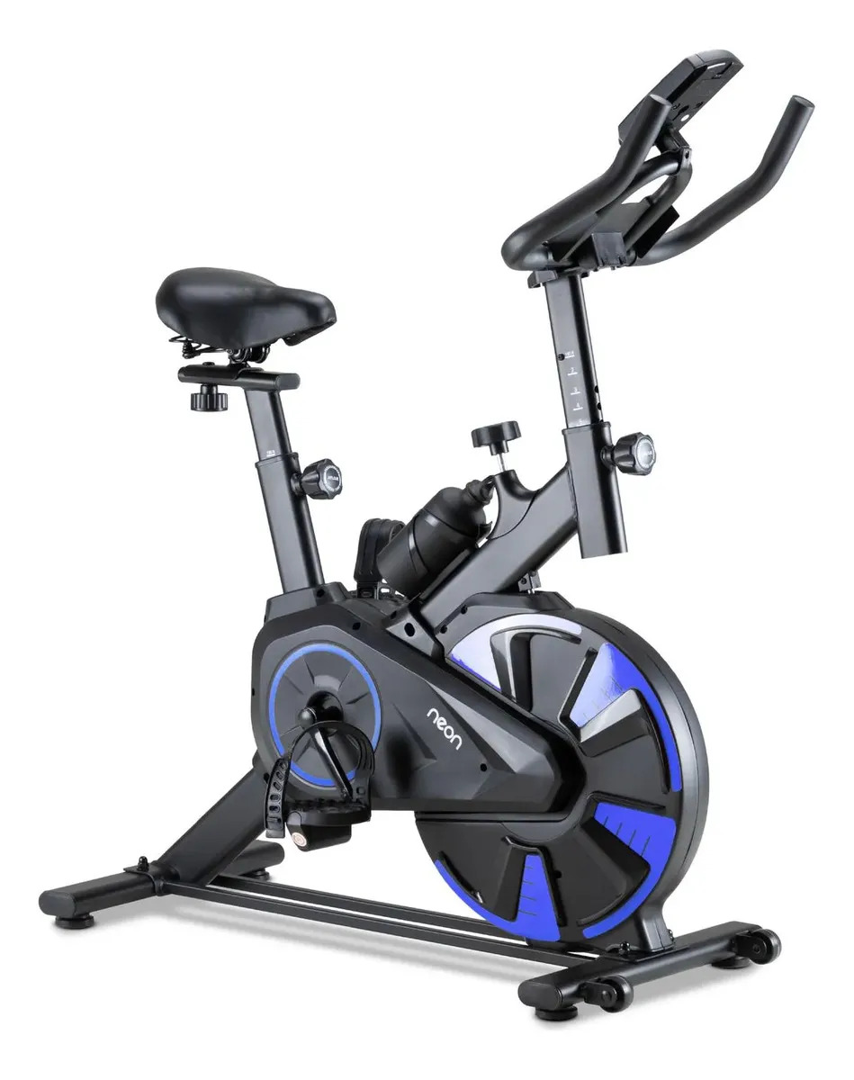 Bicicleta Fija NEON para Spinning, Ejercicio, Fitness, y Cardio Ajustable 6kg con Monitor