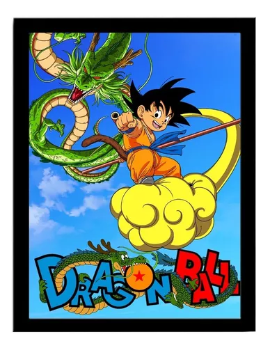 Quadro decorativo emoldurado Goku Super Sayajin Dragon Ball Arte