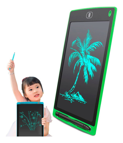 Pizarra Tablet Mágica Digital Trazo Verde Lcd Infantil Lápiz