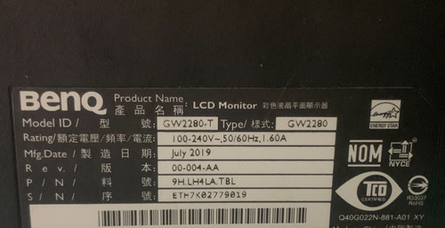 Flex De Main A Display Monitor Benq Gw2280-t (Usado)