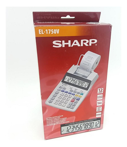 Calculadora Com Bobina Impressora Sharp El-1750v A Pilha Cor Branco