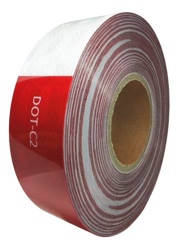 Imagen 1 de 10 de Cinta Reflectante Seguridad Rojo Blanco 45 Mts Dot C2 Legal
