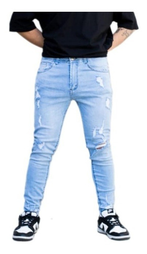 Jeans Hombre Elastizado Con Rotura Be Yourself Tiendas