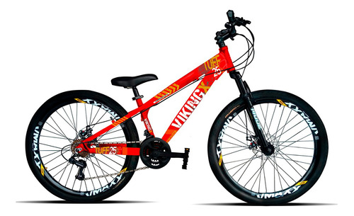 Mountain bike VikingX Tuff 25 aro 26 13.5" 21v freios de disco mecânico câmbios Shimano cor vermelho