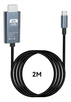 Comprar Adaptador Usb C A Hdmi Cable Hdmi 4k Cable Adaptador Usb 3.1 Tipo-c Macho A Hdmi Macho 4k 3840x2160 30hz Gris De 2m XTWE No compatible con Motorola y Xiaomi y otros modelos de teléfonos móviles