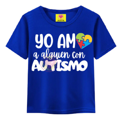 Playera Autismo Infantil Yo Amo A Alguien Con Autismo Azul