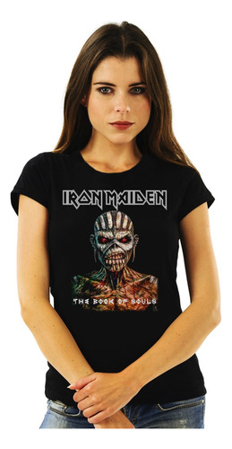 Polera Mujer Iron Maiden The Book Of Souls Cover Metal Impre