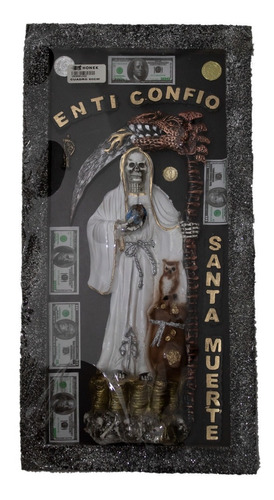 Cuadro 3d Santa Muerte Imagen Resina, Abundancia/protección