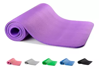 Tapete Yoga Pilates Fitness Ejercicio Portátil 10mm Grosor Color Violeta