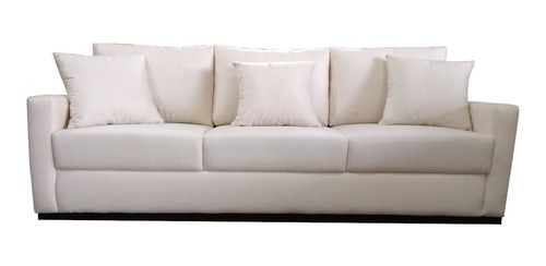 Imagem 1 de 6 de Sofa Dendi Base Madeira 220cm Suede Cru Pronta Entrega