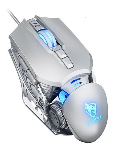 Mouse Twolf G530 Con Cable Color Gris