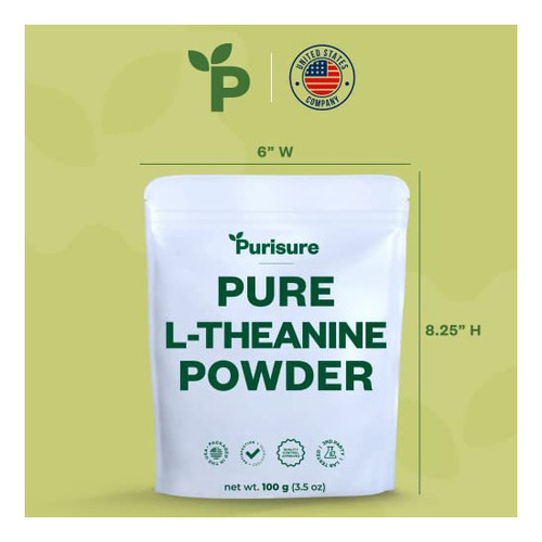 Purisure L-teanina En Polvo, 100 G, L-teanina Pura En Polvo
