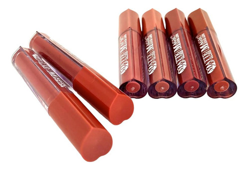 Set De 6 Labiales Líquidos Mate Colores Nude Corazón